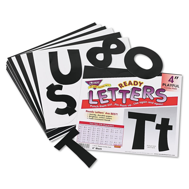 TREND enterprises, Inc. T-79741 Black 4" Playful Combo Ready Letters - Image 2